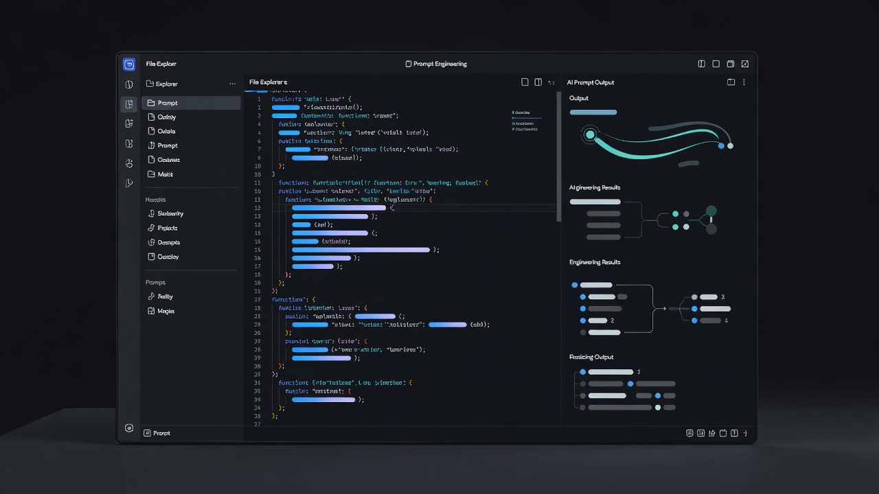 UI UX Prompt Engineering Code Editor Screen